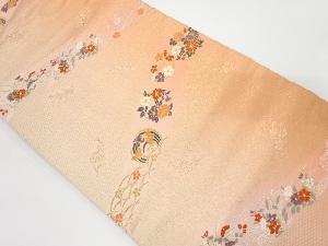 草花模様織り出し名古屋帯